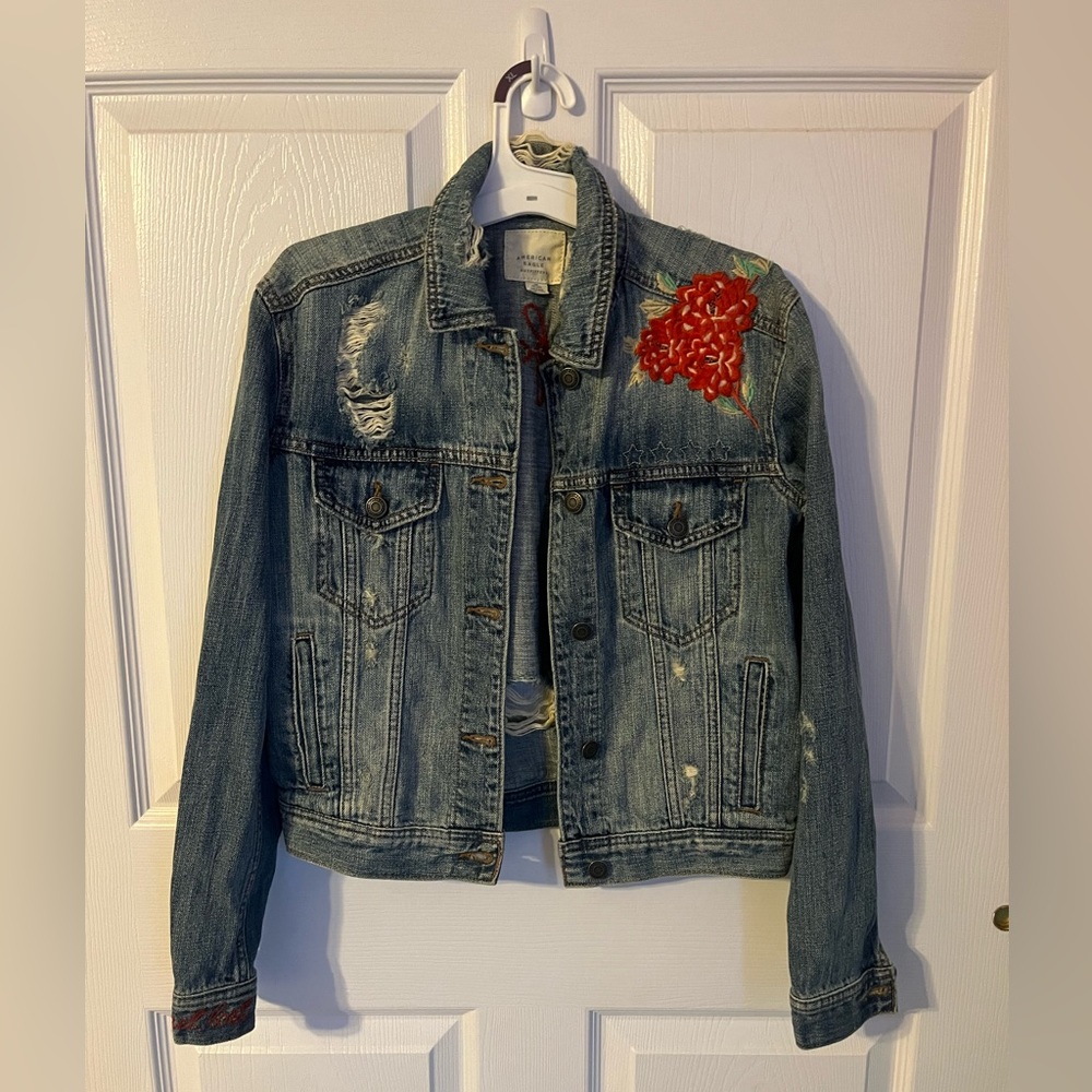American Eagle Distressed Jean Jacket